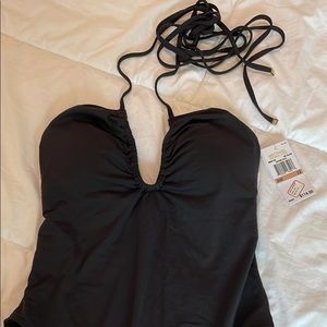 Black one piece bathing suit